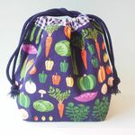 野菜柄きんちゃく袋（お弁当袋サイズ）