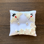 和なリングピロー　✿夫婦鶴✿　白梅