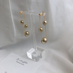 【ロング】ゴールドメタルボールピアス/イヤリング