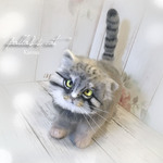 マヌルネコ　猫　羊毛フェルト　瞳追視　最古の猫　むっちり