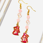 うさぎと桜のピアス