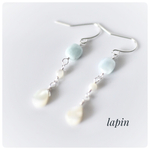 ラリマー×マザーオブパール ピアス/イヤリング