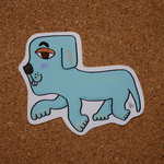 中くらいのステッカー『歩く犬』