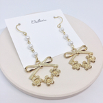 フラワー リボン　ピアス/イヤリング