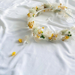 【イエロー×グリーン】baby&kids　花冠　ベビー　キッズ　花冠　ドライフラワー　プリザーブドフラワー
