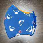  《接触冷感　ヒンヤリ夏用》手ぬぐいマスク (富士山　内側：オレンジ／接触冷感生地) 大きめサイズ 