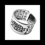 silver990【JAPAN sinkyou III RING】シルバー silver925 リング 指輪 ユニセックス 心経 和風 メンズ ヴィンテージ お経 病みかわいい ダーク 蓮