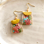 刺繍リボンピアス【イヤリングに変更可能】