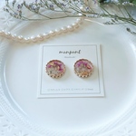 一粒ピアス❁レジン ピンク ※イヤリング可
