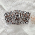 No. 167♡送料無料！大人可愛い チェック柄 マスク❁︎夏マスク ダブルガーゼ 刺繍 布マスク 立体マスク チェック 夏マスク マスク お花 秋色