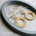 片耳〜／2colors／ラタン×フラワーチャーム＊儚げピアス＆イヤリング