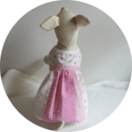 【値下げしました】【送料無料】犬服* ピンク色パッチワーグ柄のワンピース わんこ服*