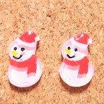 *ゆきだるまさんのピアス*