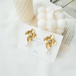 gold flower×パール ﾋﾟｱｽ（ｲﾔﾘﾝｸﾞ）ウェデイング結婚式ブライダルに ＃197