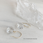 〔ありがとうキャンペーン〕〜armonia〜K14GF 天然タンブルクォーツ&リーフフックピアス