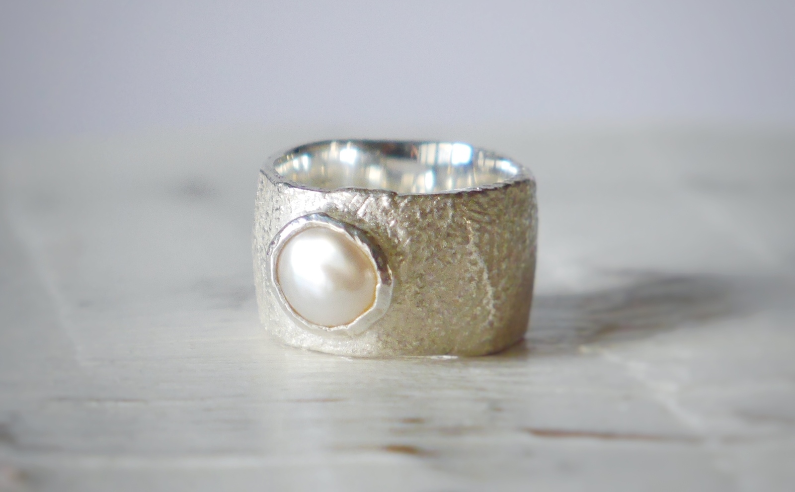 再販★simple wide pinky ring（sv＊baroque pearl）★シンプル★ワイド★シルバー★ピンキー★ 17,800円