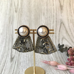 2way ピアス レトロ アンティーク　ゴールド刺繍