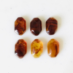 Clear Brown Marble Faceted Oval Cabochons