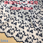 L024 綿100% カット 花柄 刺繍　綿レース生地130cm*45cm