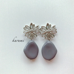 シルバー×グレー▸▹ピアス＆イヤリング