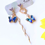 限定出品❣️ブルー系 蝶🦋.*˚✨綺麗✨お洒落✨エレガント✨asymmetry✨️ピアス イヤリング レディース アクセサリーアクセサリー