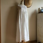 ハードマンズ社リネンOWで作ったノースリーブ切替ギャザーマキシワンピース
