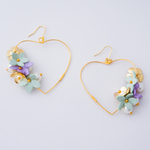パステルflower ＊ ハートのフープ　イヤリング（ピアス）