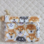 ＊送料無料＊　クリアポーチ：柴犬顔柄