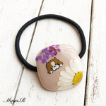 おうちでイヌクロ夏祭り限定品○花火とキャバリアのヘアゴム＊ブレンC