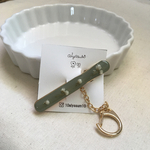 dry flower  green key clip gold2/ドライフラワー レジン