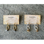  SALE gold×silver chain ／シンプル ピアス イヤリング 着画