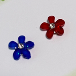 new🌈マスク用フラワー🌸チャーム2個セット（レッド×ブルー）