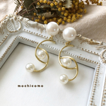 shape gold＊pearlのピアス/イヤリング