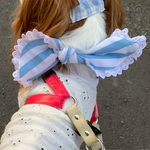 犬用🐶柔らか保冷剤入りブルー&ホワイトストラップクールニット防蚊予防生地クールネック綿新作💕