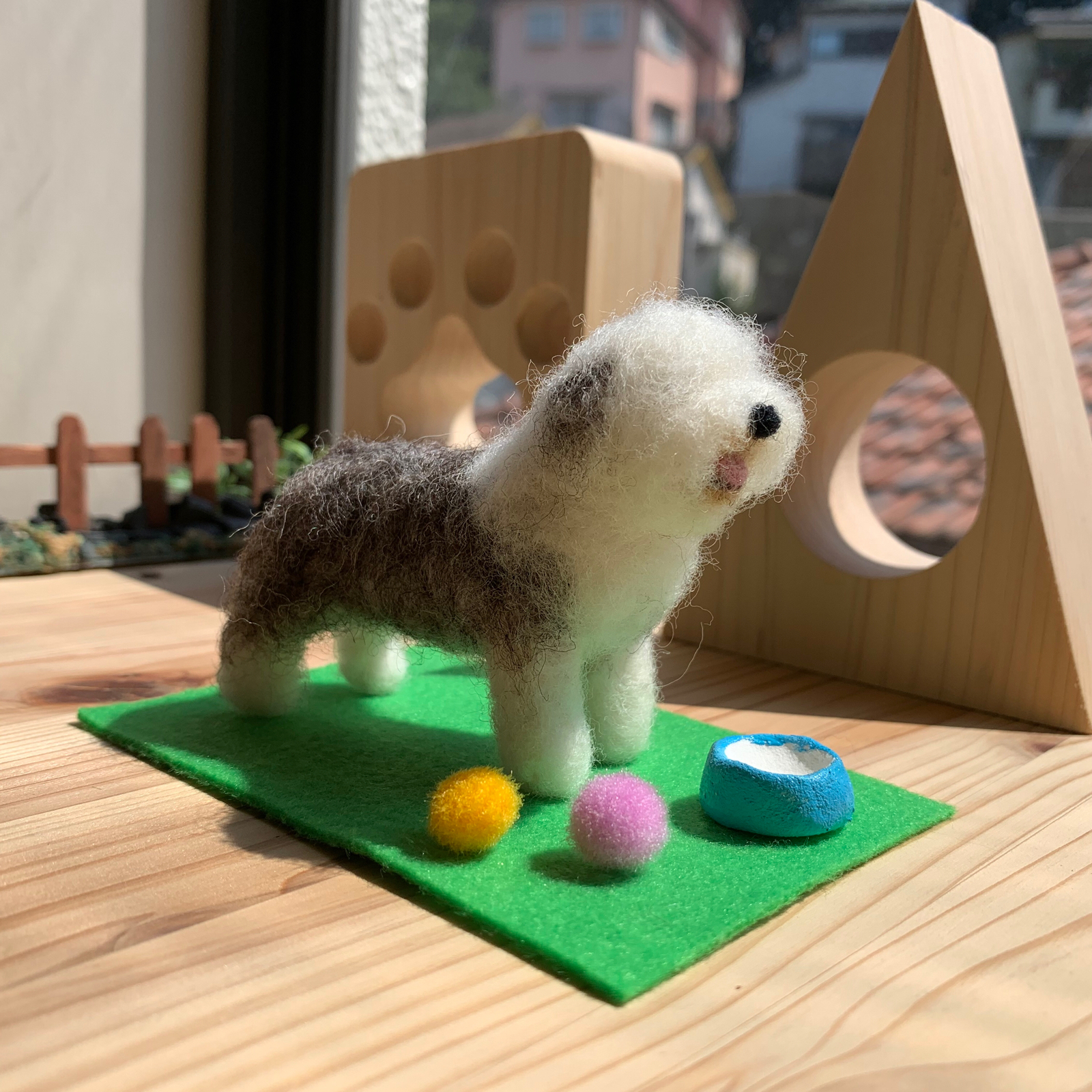 フェルト犬 オールドイングリッシュ・シープドッグ ムックさん <MW291