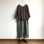 柔らかリネンのゆったりパンツ