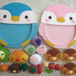 ★フェルトままごと★どうぶつランチプレート★ペンギン★再販★