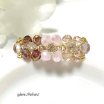 ビーズリング《ほんのり秋》ビジューの花びら【ビーズアクセサリー】お花の指輪・新作