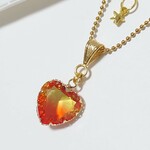 キラッキラッ✨ハートのネックレス～イエロー&オレンジ～