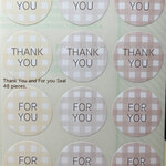 THANK YOU & FOR YOUシール　水彩アースカラー ギンガムチェック