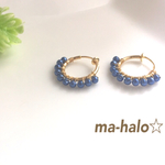 silkypearl フープイヤリング   ネイビー