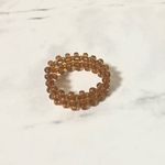 ビーズリング 茶 シンプル