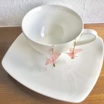 和紙の半立体ピアス　蝶々　PK