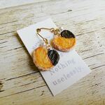 mini!チョコ掛け🍫小粒パール付き♥ハートパイフックピアス