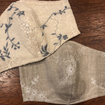 2枚セット　花柄刺繍マスク　夏マスク　秋マスク