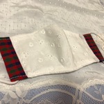 チェックの縁取りレースマスク（こどもサイズ）