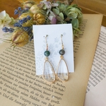 【SALE】天然石とクリアチャームのピアス