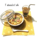 hand made  ミニチュア ドールハウス　コンビニでイートイン　海老グラタンとカフェオレ