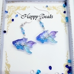 雪国の金魚のピアス レジン アクセサリー