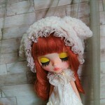 ひつじ耳帽子　もこもこベージュ　ブライス　